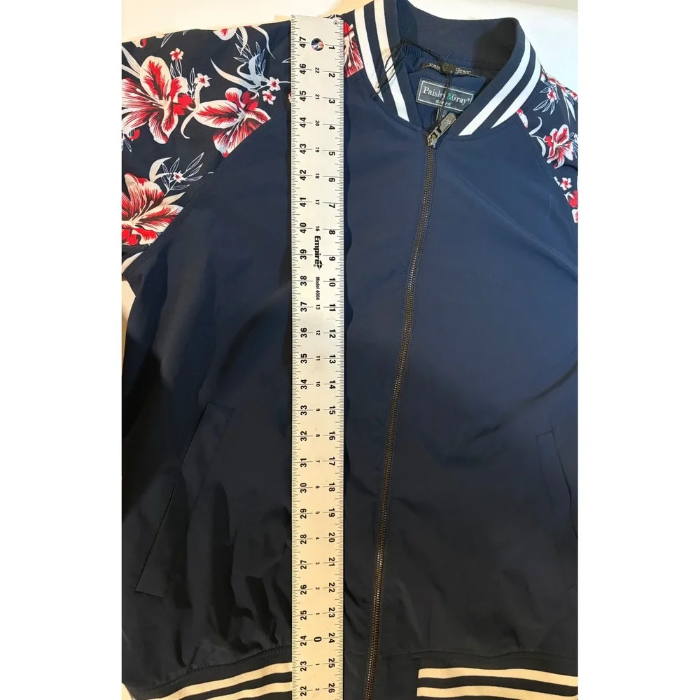 Paisley & Gray Men's Slim Fit Bomber Track Jacket, size large NWOT